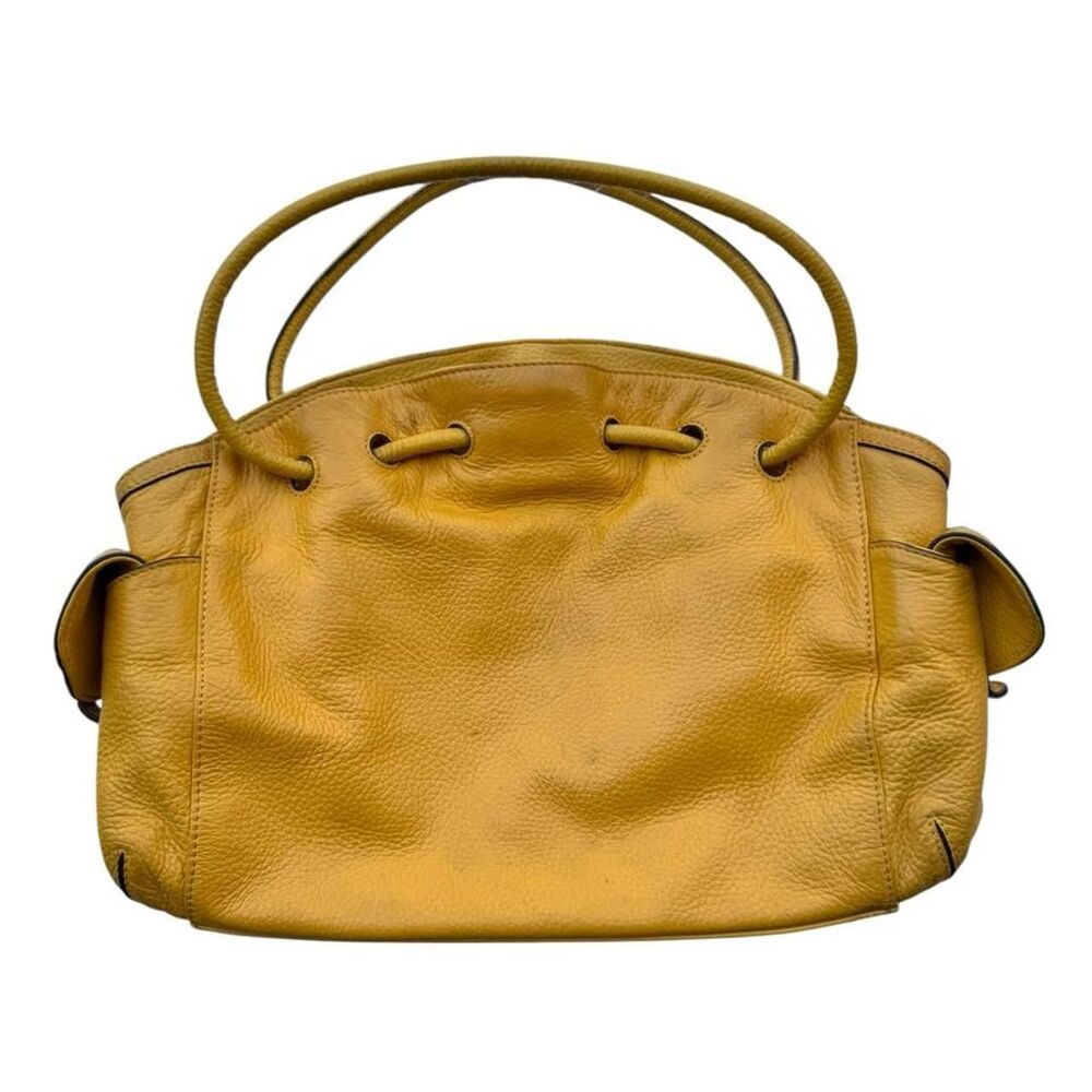 Yellow faux leather bag y2k